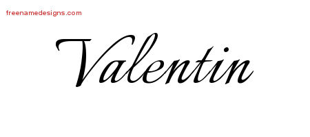 Calligraphic Name Tattoo Designs Valentin Free Graphic