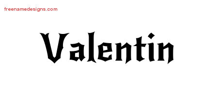 Gothic Name Tattoo Designs Valentin Download Free