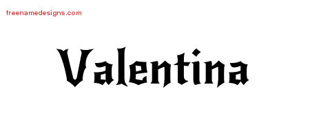 Gothic Name Tattoo Designs Valentina Free Graphic
