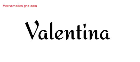 Calligraphic Stylish Name Tattoo Designs Valentina Download Free