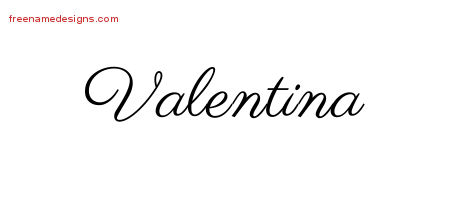 Classic Name Tattoo Designs Valentina Graphic Download