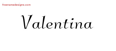 Elegant Name Tattoo Designs Valentina Free Graphic