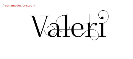 Decorated Name Tattoo Designs Valeri Free