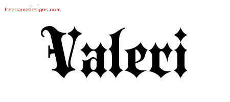 Old English Name Tattoo Designs Valeri Free