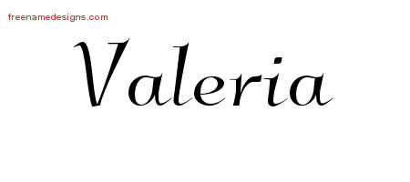 Elegant Name Tattoo Designs Valeria Free Graphic