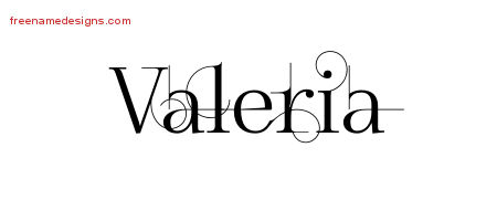 Decorated Name Tattoo Designs Valeria Free