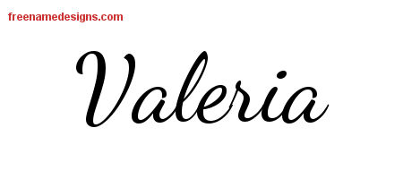Lively Script Name Tattoo Designs Valeria Free Printout