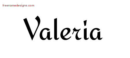 Calligraphic Stylish Name Tattoo Designs Valeria Download Free