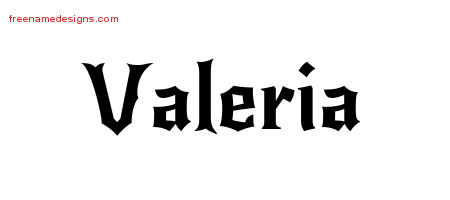 Gothic Name Tattoo Designs Valeria Free Graphic
