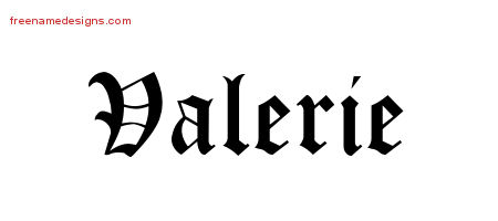 Blackletter Name Tattoo Designs Valerie Graphic Download