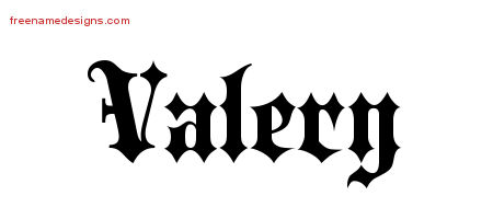 Old English Name Tattoo Designs Valery Free