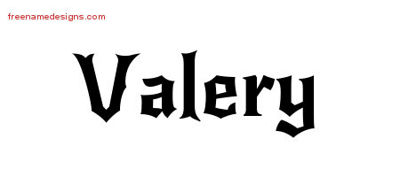 Gothic Name Tattoo Designs Valery Free Graphic