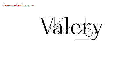 Decorated Name Tattoo Designs Valery Free