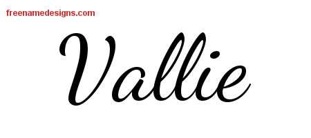 Lively Script Name Tattoo Designs Vallie Free Printout