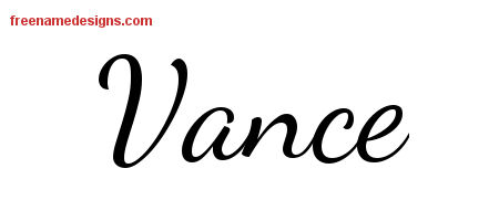Lively Script Name Tattoo Designs Vance Free Download