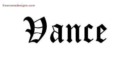 Blackletter Name Tattoo Designs Vance Printable