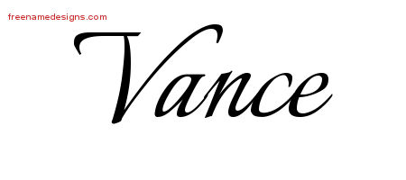 Calligraphic Name Tattoo Designs Vance Free Graphic
