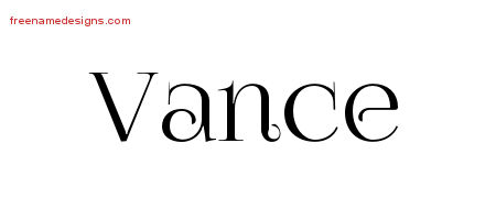 Vintage Name Tattoo Designs Vance Free Printout