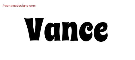 Groovy Name Tattoo Designs Vance Free