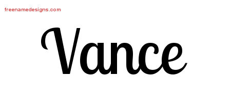 Handwritten Name Tattoo Designs Vance Free Printout