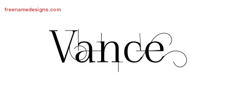 Decorated Name Tattoo Designs Vance Free Lettering