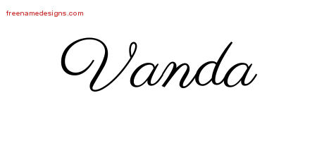 Classic Name Tattoo Designs Vanda Graphic Download