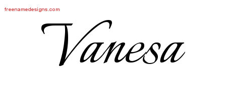 Calligraphic Name Tattoo Designs Vanesa Download Free