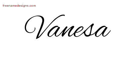 Cursive Name Tattoo Designs Vanesa Download Free - Free Name Designs