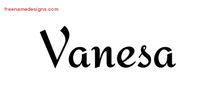 Calligraphic Stylish Name Tattoo Designs Vanesa Download Free