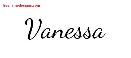 Lively Script Name Tattoo Designs Vanessa Free Printout
