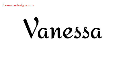 Calligraphic Stylish Name Tattoo Designs Vanessa Download Free