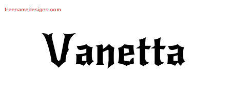 Gothic Name Tattoo Designs Vanetta Free Graphic