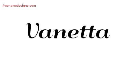 Art Deco Name Tattoo Designs Vanetta Printable