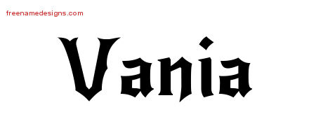 Gothic Name Tattoo Designs Vania Free Graphic