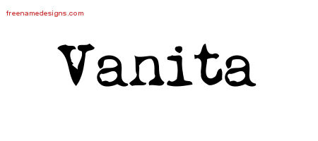 Vintage Writer Name Tattoo Designs Vanita Free Lettering