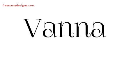 Vintage Name Tattoo Designs Vanna Free Download