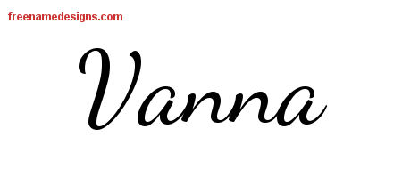 Lively Script Name Tattoo Designs Vanna Free Printout