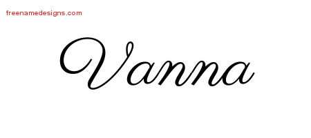 Classic Name Tattoo Designs Vanna Graphic Download