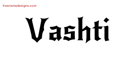 Gothic Name Tattoo Designs Vashti Free Graphic