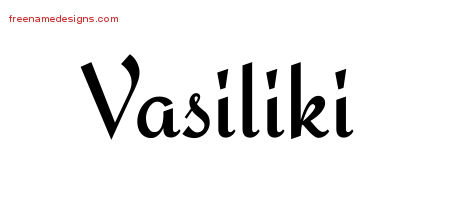Calligraphic Stylish Name Tattoo Designs Vasiliki Download Free