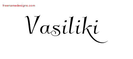 Elegant Name Tattoo Designs Vasiliki Free Graphic