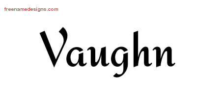 Calligraphic Stylish Name Tattoo Designs Vaughn Free Graphic