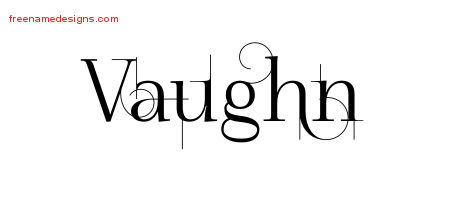 Decorated Name Tattoo Designs Vaughn Free Lettering