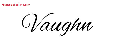 Cursive Name Tattoo Designs Vaughn Free Graphic