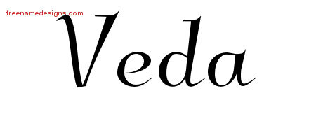 Elegant Name Tattoo Designs Veda Free Graphic