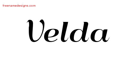 Art Deco Name Tattoo Designs Velda Printable