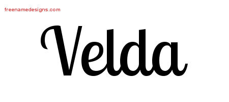 Handwritten Name Tattoo Designs Velda Free Download