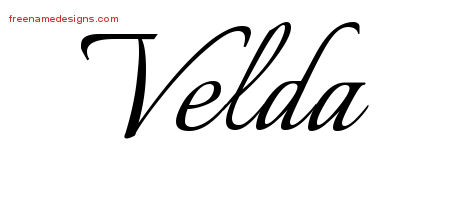 Calligraphic Name Tattoo Designs Velda Download Free