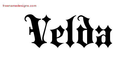 Old English Name Tattoo Designs Velda Free