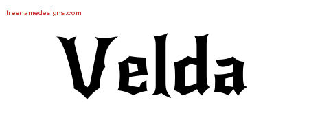 Gothic Name Tattoo Designs Velda Free Graphic